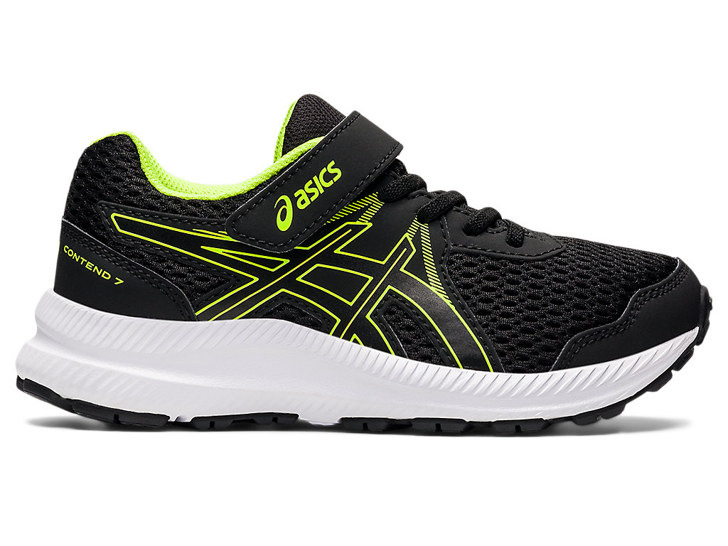 Kids' Asics Contend 7 Pre-School Running Shoes Black / Green | 7280-TCOBZ