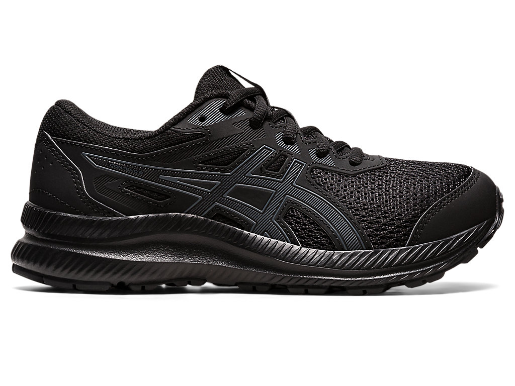 Kids' Asics Contend 8 Grade School Running Shoes Black / Grey | 4863-FZTNM