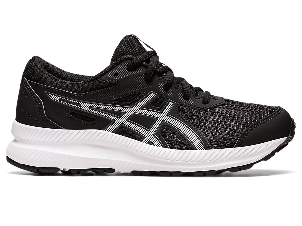 Kids' Asics Contend 8 Grade School Running Shoes Black / White | 8731-KJCZW