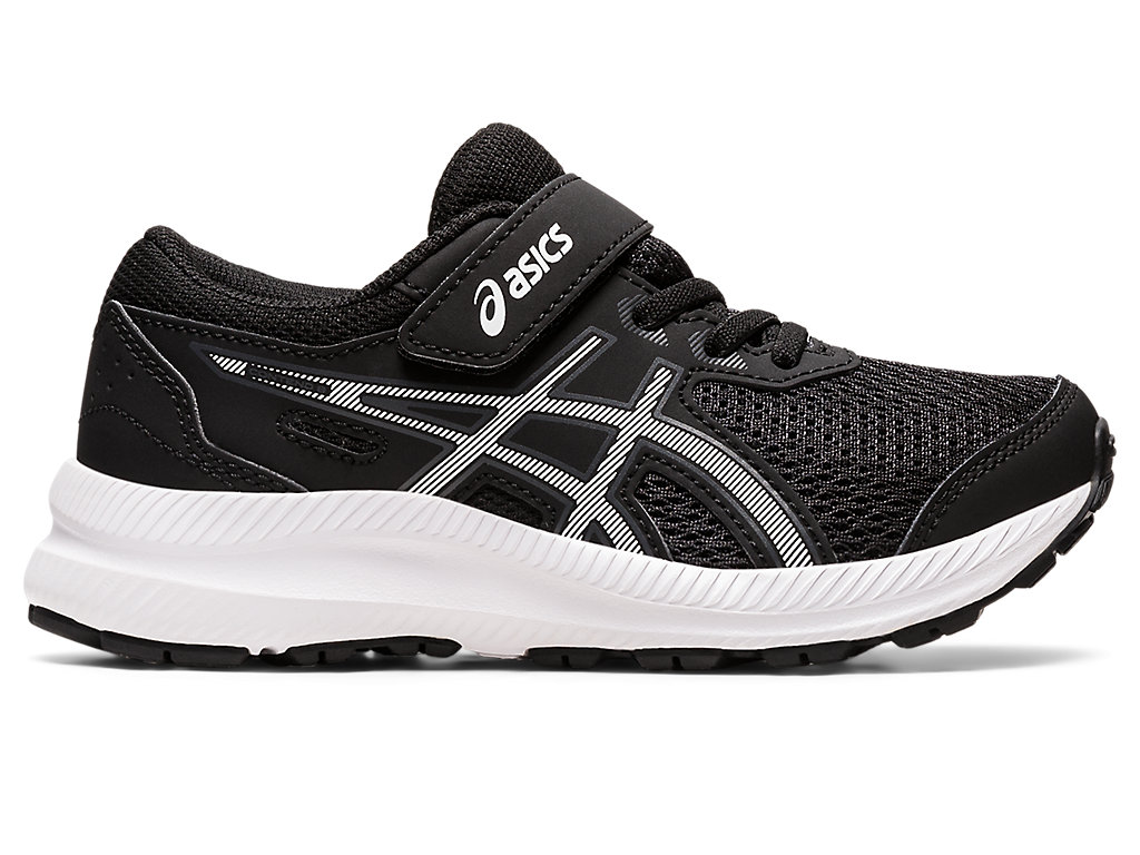 Kids' Asics Contend 8 Pre-School Running Shoes Black / White | 1970-MWTIX