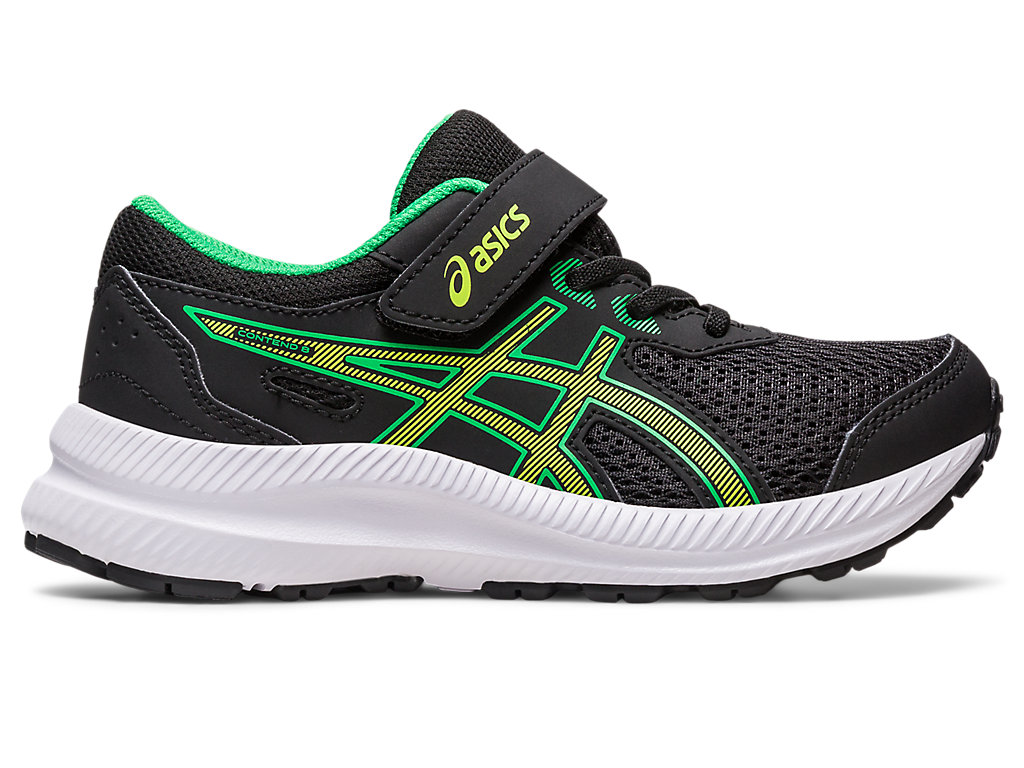 Kids' Asics Contend 8 Pre-School Running Shoes Black / Light Green | 9416-XAWGK