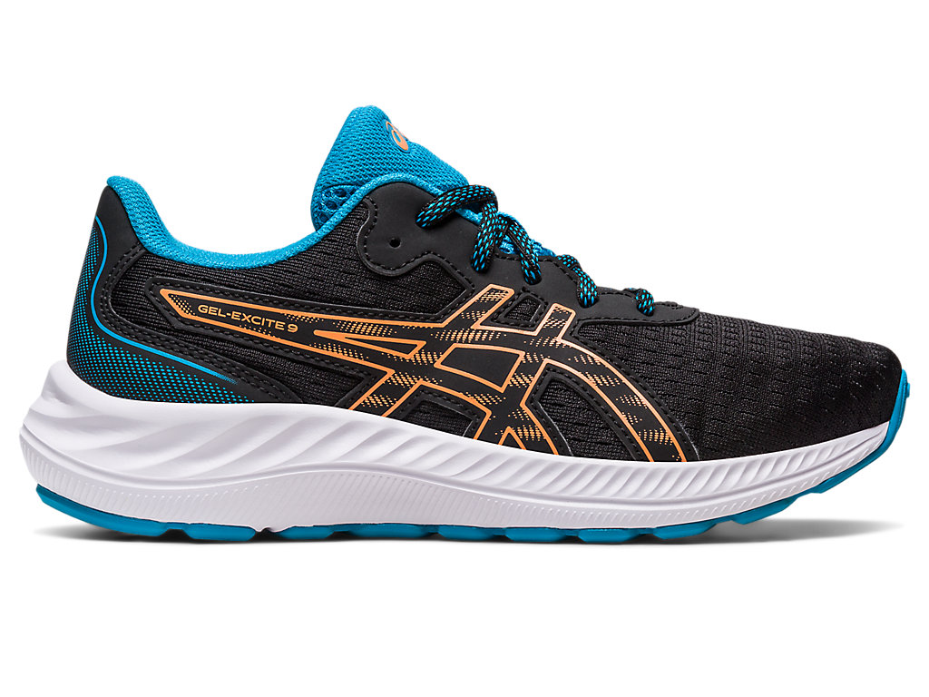 Kids' Asics Gel-Excite 9 Grade School Running Shoes Black / Orange Coral | 6528-NKBQA