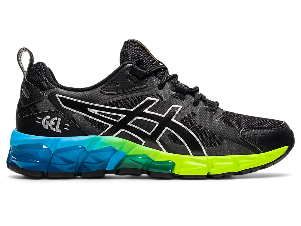 Kids' Asics Gel-Quantum 180 6 Grade School Sneakers Black / Blue | 3820-FXZYR