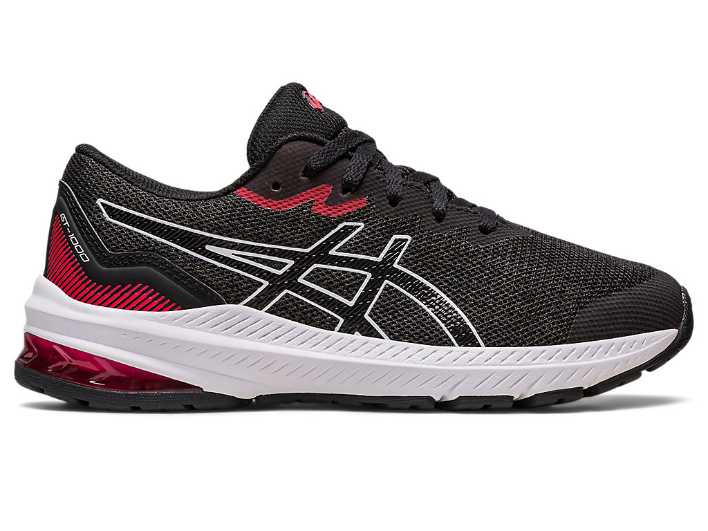 Kids' Asics Gt-1000 11 Grade School Running Shoes Black / Red | 5106-WPLNJ