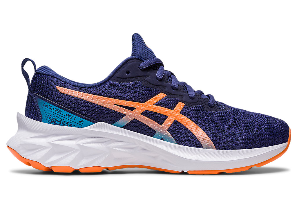 Kids' Asics Novablast 2 Grade School Running Shoes Indigo Blue / Orange Coral | 1287-BXQLE