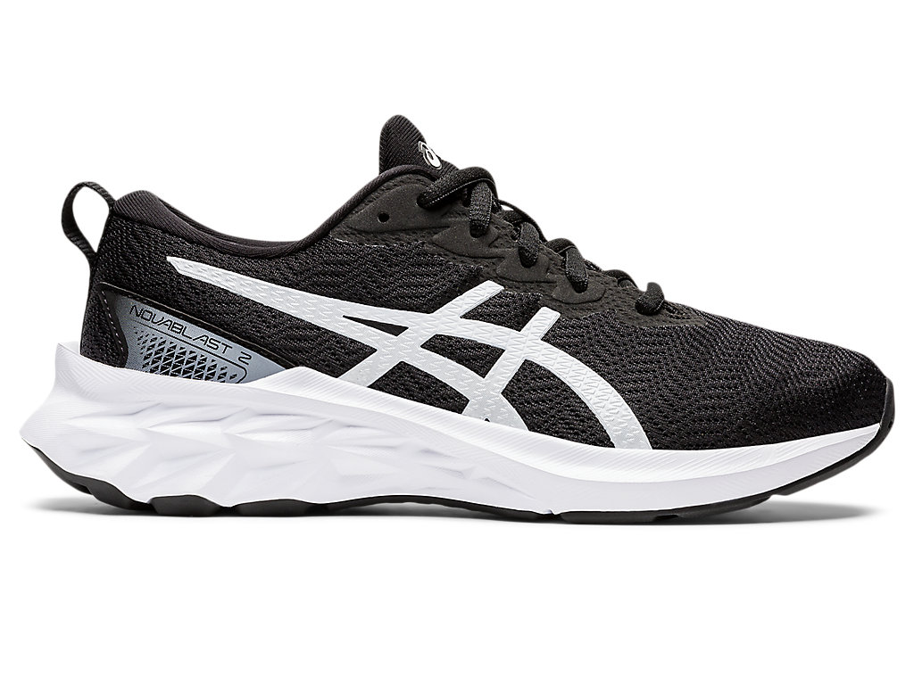 Kids' Asics Novablast 2 Grade School Running Shoes Black / White | 4312-OQWTV