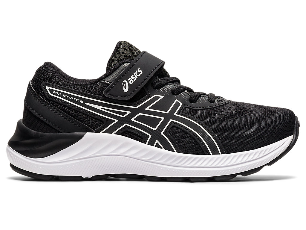 Kids' Asics Pre Excite 8 Pre-School Running Shoes Black / White | 8945-ZJTGH