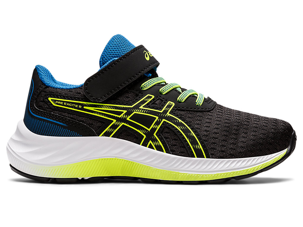 Kids' Asics Pre Excite 9 Pre-School Running Shoes Black / Green | 8195-LNCHP