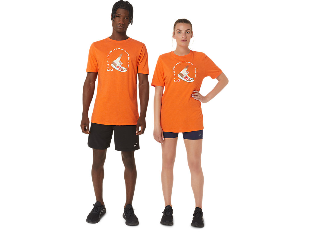 Men's Asics 1977 Global Sportswear Tee T Shirts Orange | 2376-CEZPX