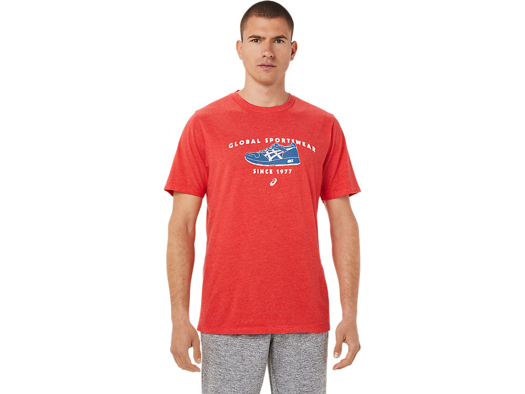 Men's Asics 1977 Sportswear Tee T Shirts Red | 8159-CAHNL