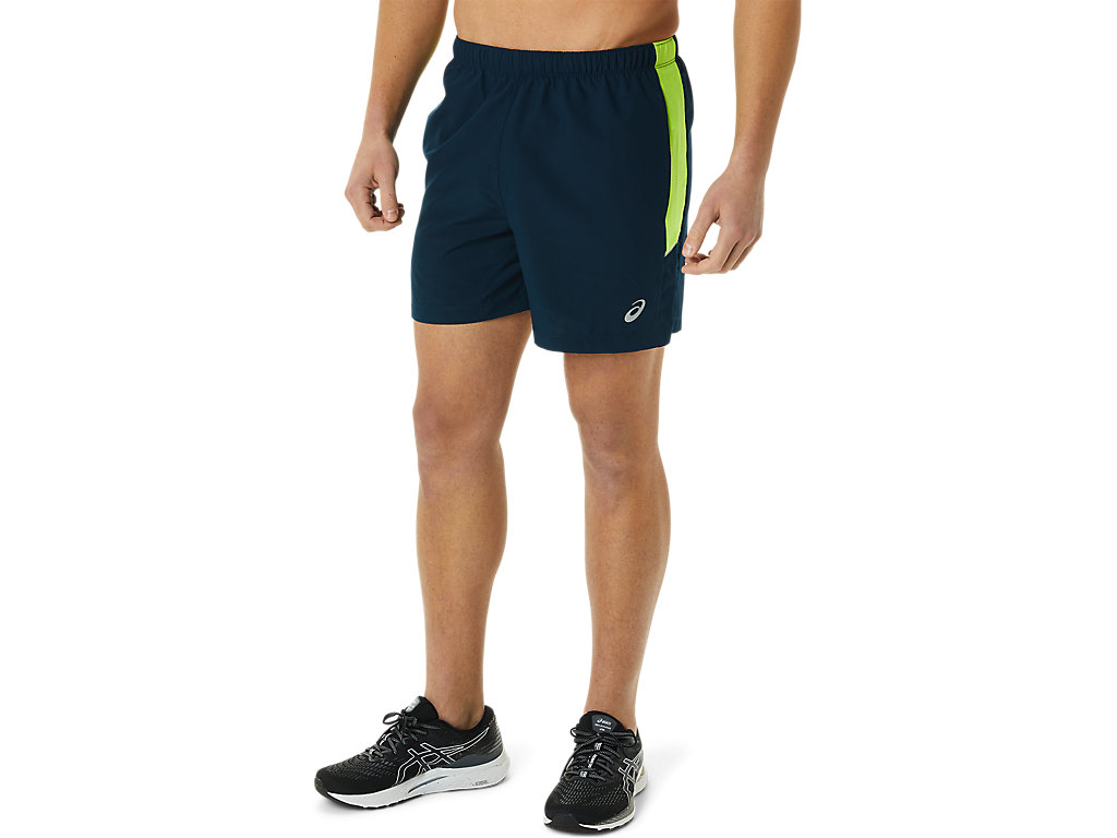 Men's Asics 5in Pr Lyte Shorts Blue / Green | 7628-HORIC