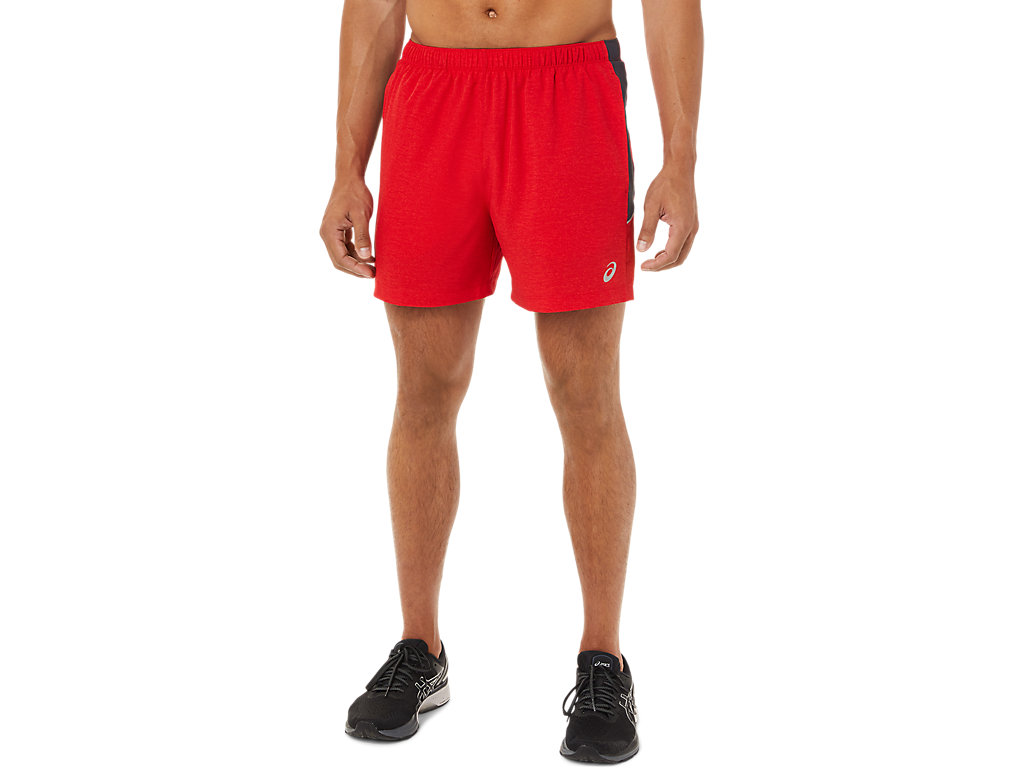 Men's Asics 5in Pr Lyte Shorts Red / Grey | 3962-DTKMF