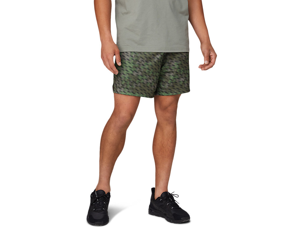 Men's Asics 7in Knit Training Shorts Green | 9236-IBWTO