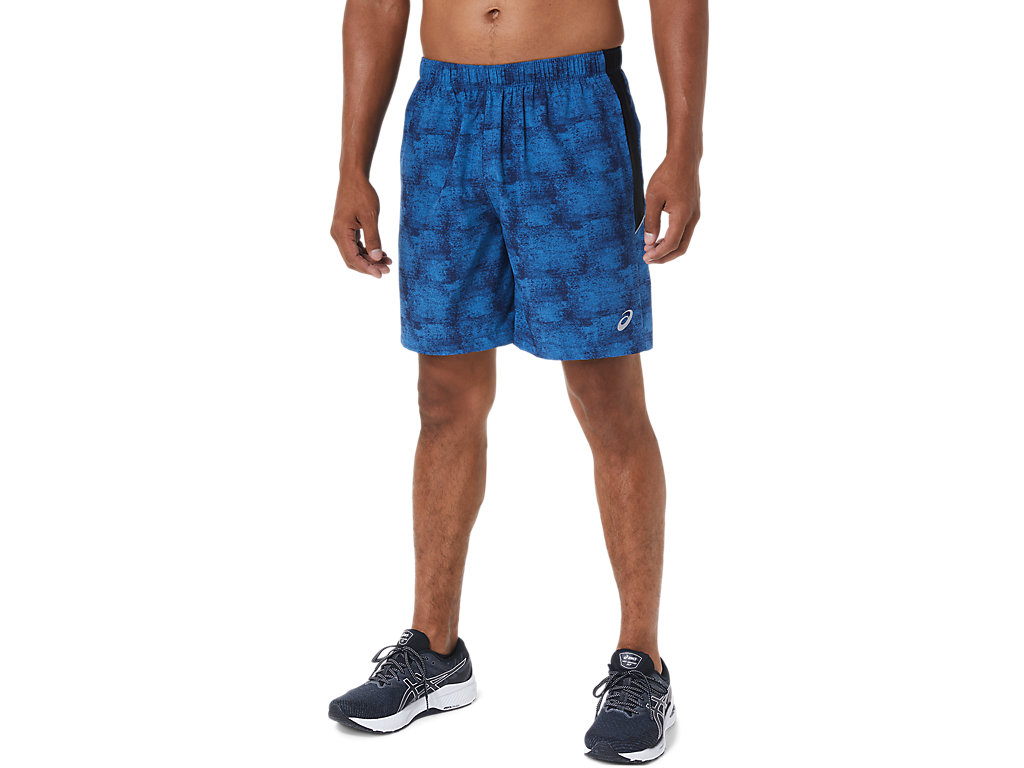 Men's Asics 7in Pr Lyte Shorts Blue / Black | 6382-FXYZK