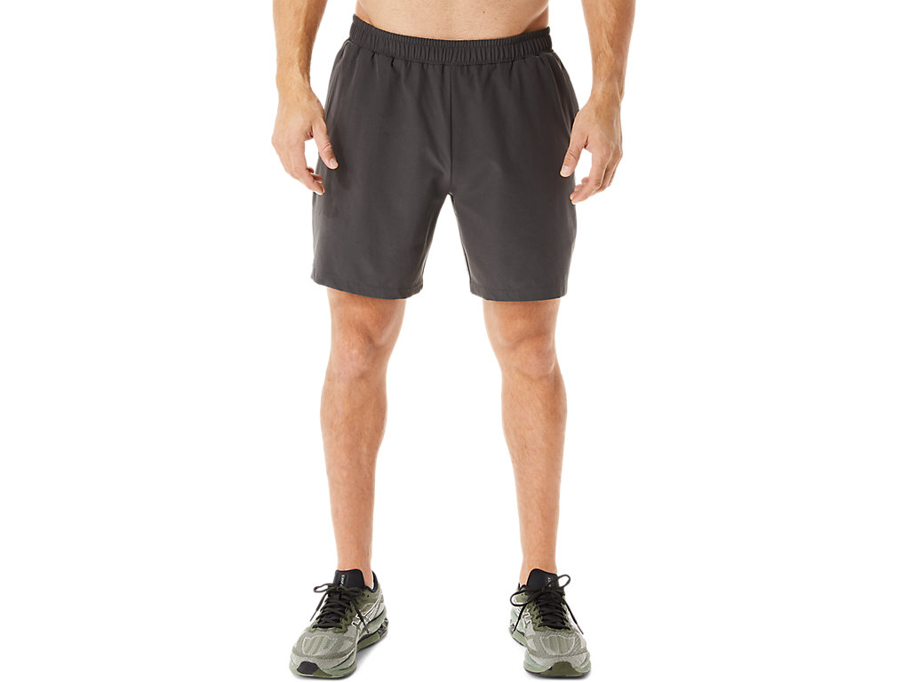 Men's Asics 7in Woven Shorts Obsidian Grey | 9601-HBFQK