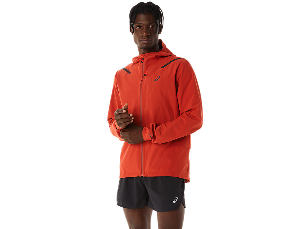 Men's Asics Accelerate Waterproof 2.0 Jackets Brown | 6815-UPLGN