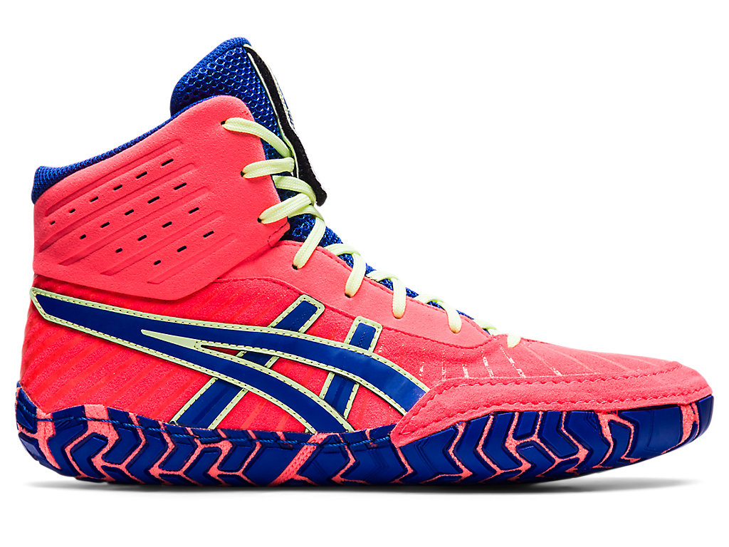 Men's Asics Aggressor 4 Wrestling Shoes Coral / Blue | 1690-MADCY