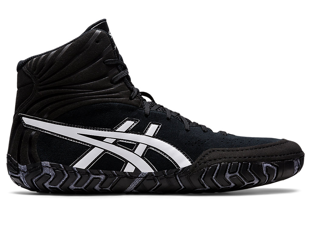 Men's Asics Aggressor 5 Wrestling Shoes Black / White | 4962-VILFE