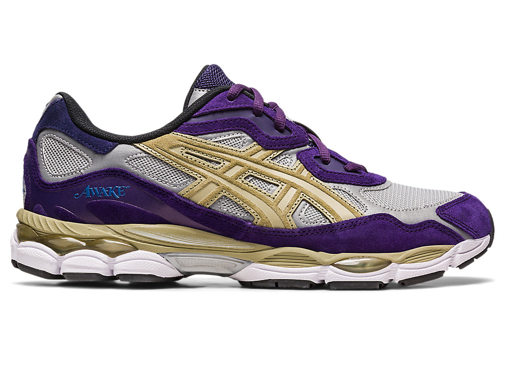 Men's Asics Awake Ny X Gel-Nyc Sneakers Silver / Purple | 5649-PNHEQ