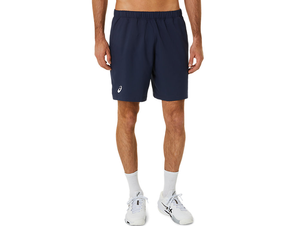 Men's Asics Court 9in Shorts Deep Blue | 3025-QHVIR