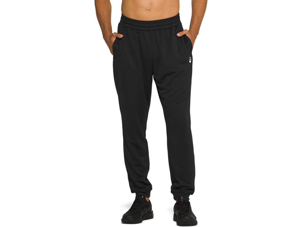 Men's Asics French Terry Jogger Pants Black | 4627-WCGKA