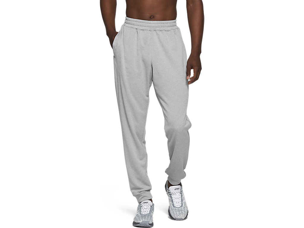 Men's Asics French Terry Jogger Pants Grey | 7682-DBEAW