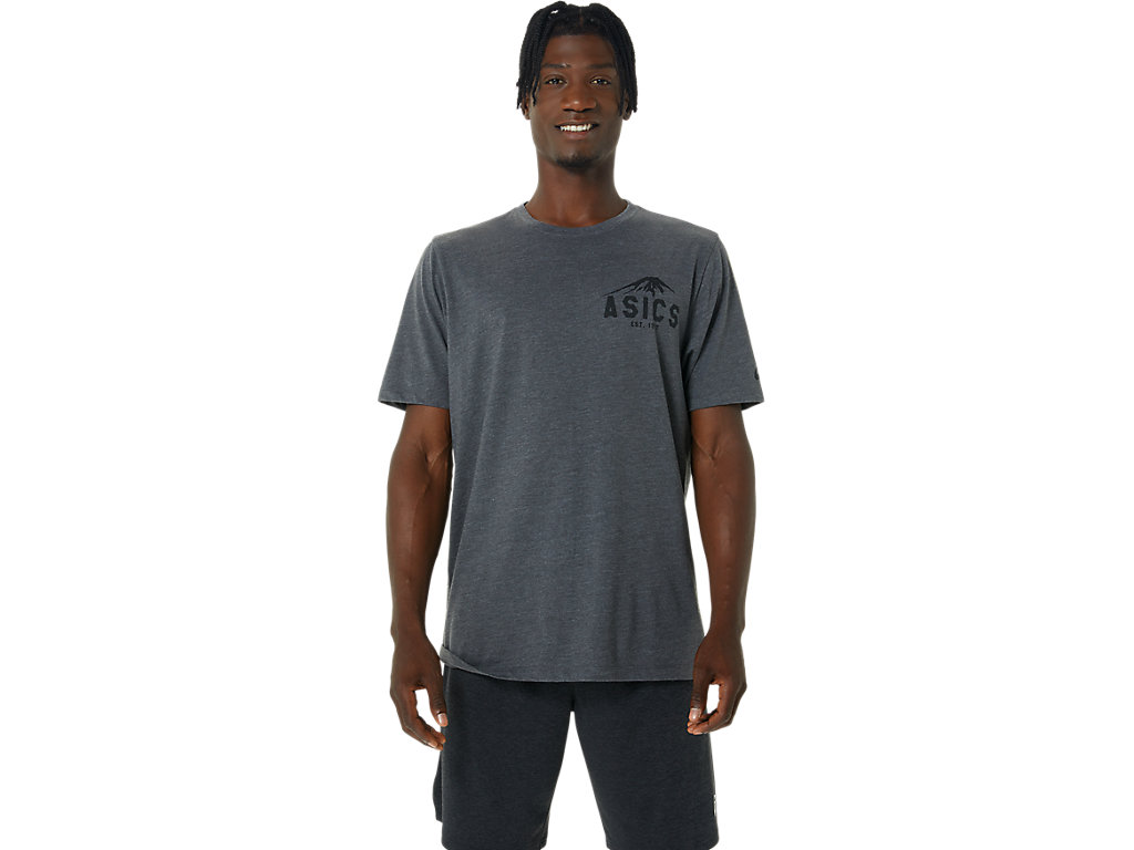 Men's Asics Fuji 1977 Tee T Shirts Dark Grey | 2089-RTYEP