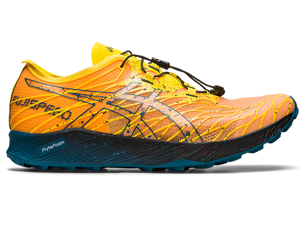 Men's Asics Fujispeed Trail Running Shoes Yellow / Turquoise | 8390-BMXNK