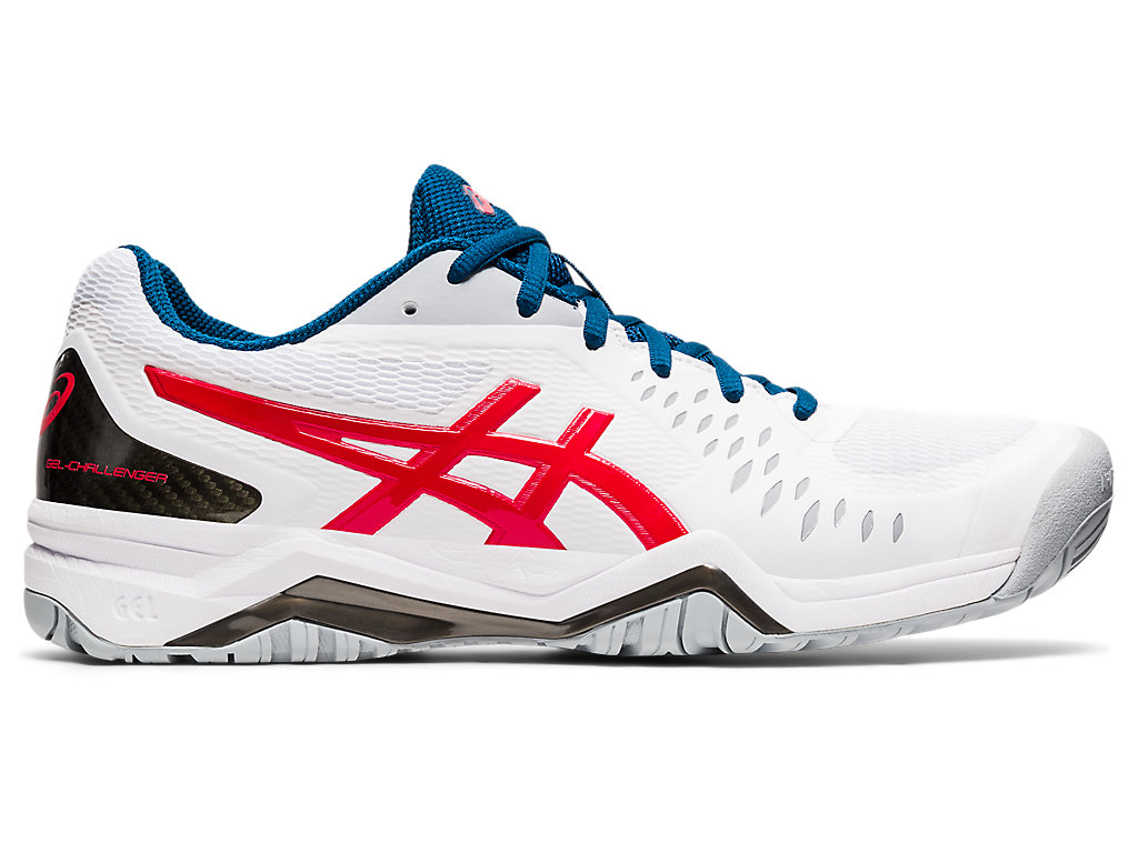 Men's Asics Gel-Challenger 12 Tennis Shoes White / Red | 9852-YGJWF