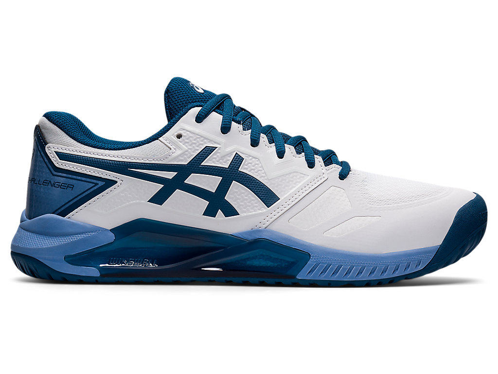 Men's Asics Gel-Challenger 13 Tennis Shoes White / Light Indigo | 8634-KCQDT