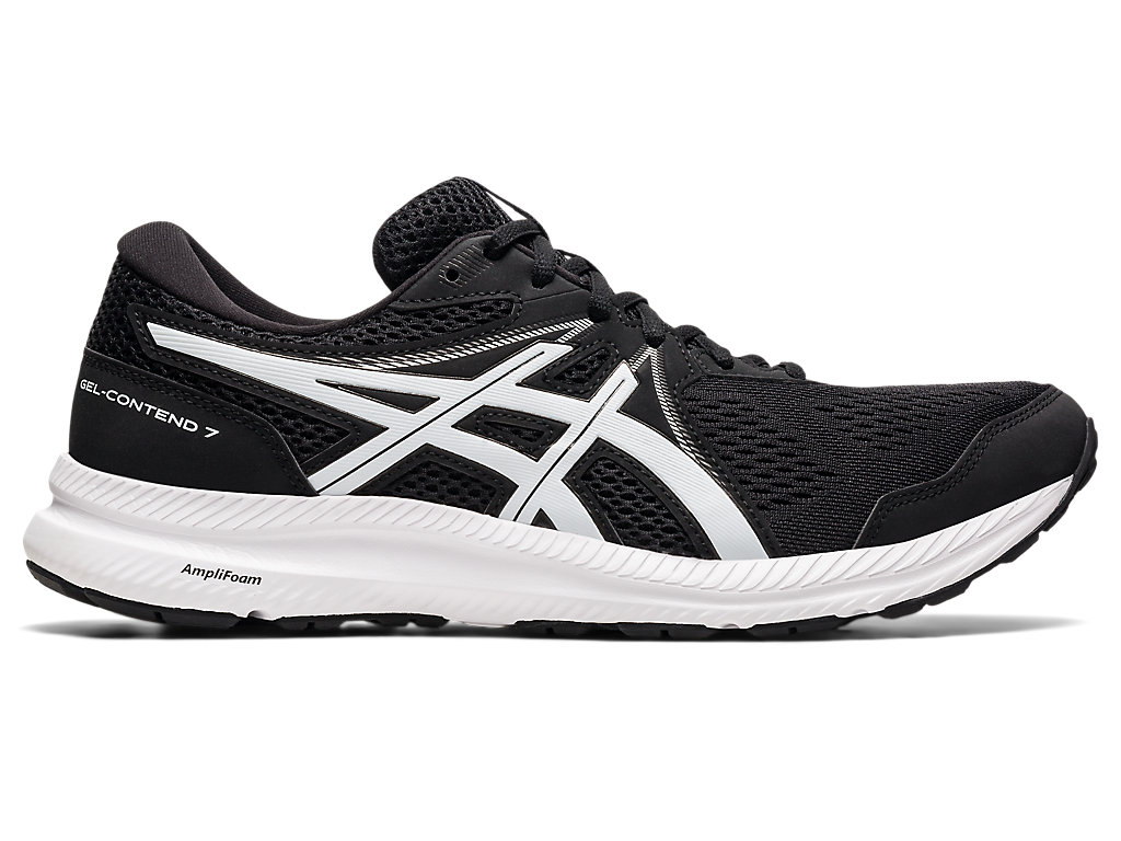 Men's Asics Gel-Contend 7 (4E) Walking Shoes Black / White | 3056-RXHWE