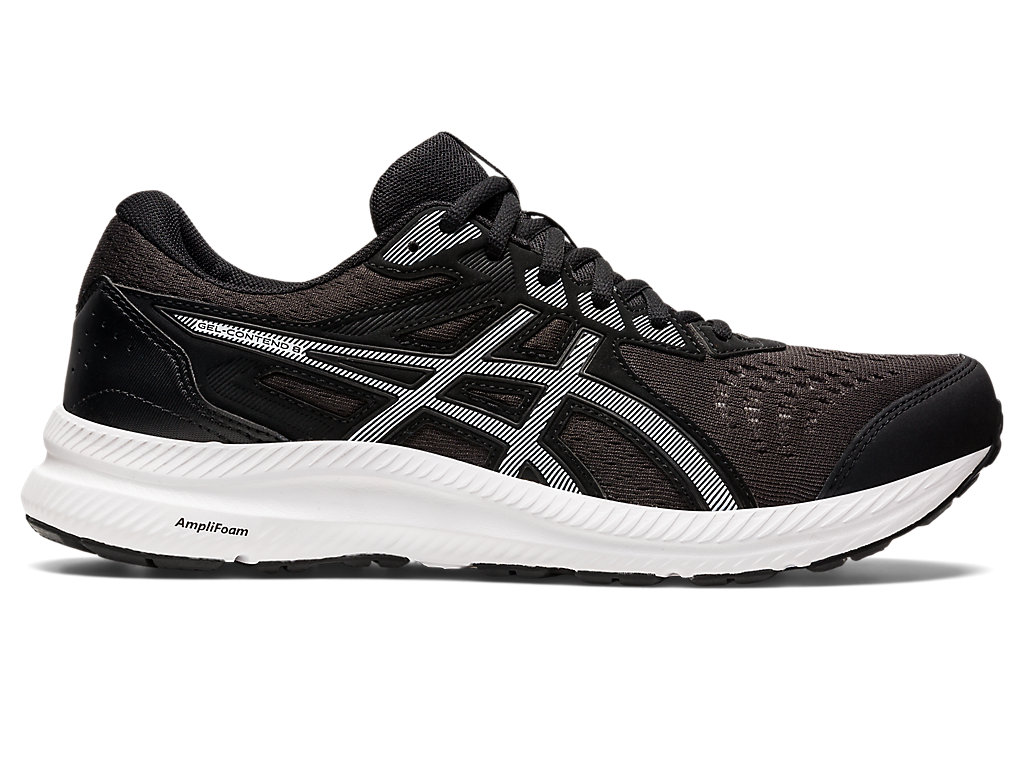 Men's Asics Gel-Contend 8 Extra Wide Running Shoes Black / White | 5871-ZIQGX