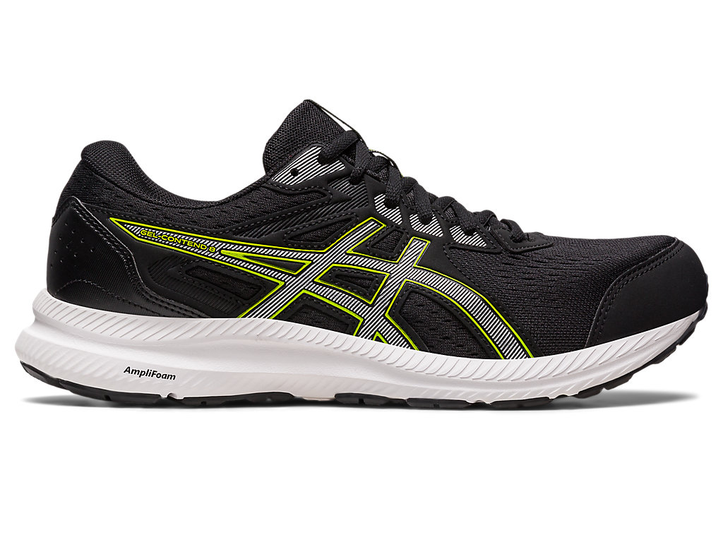 Men's Asics Gel-Contend 8 Running Shoes Black / Silver | 0182-XFBQE