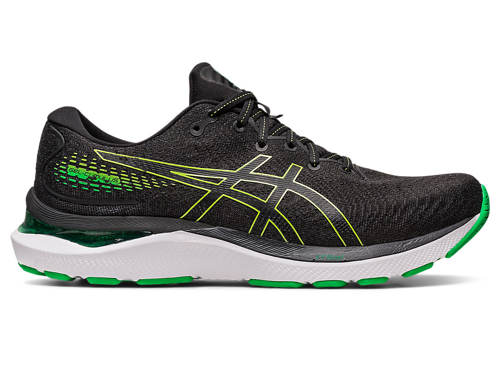 Men's Asics Gel-Cumulus 24 Running Shoes Black / Light Green | 1796-OUCYT