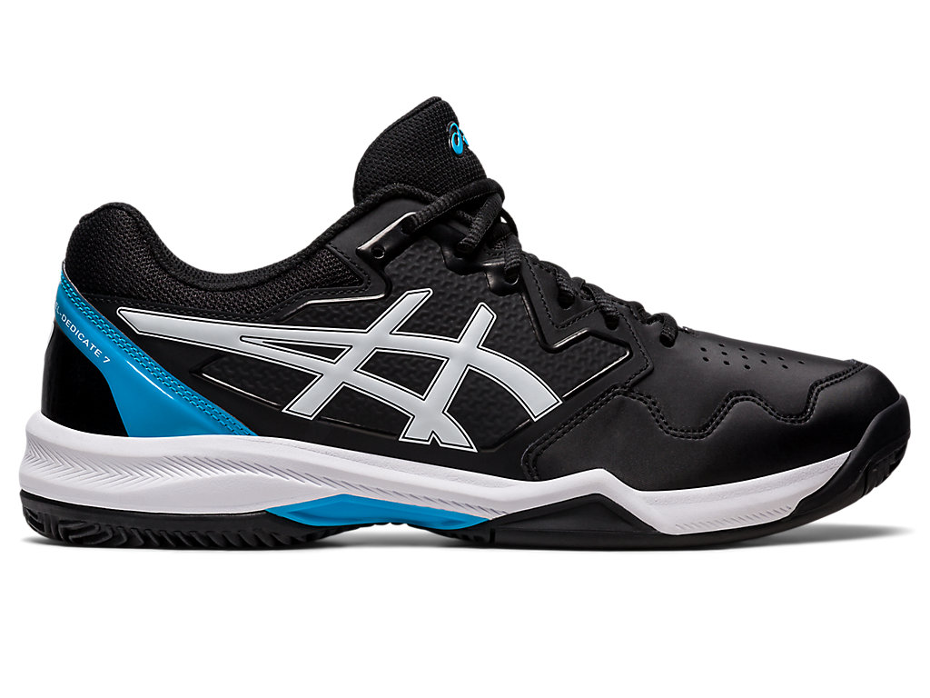 Men's Asics Gel-Dedicate 7 Clay Tennis Shoes Black / Blue | 4576-YMVRZ