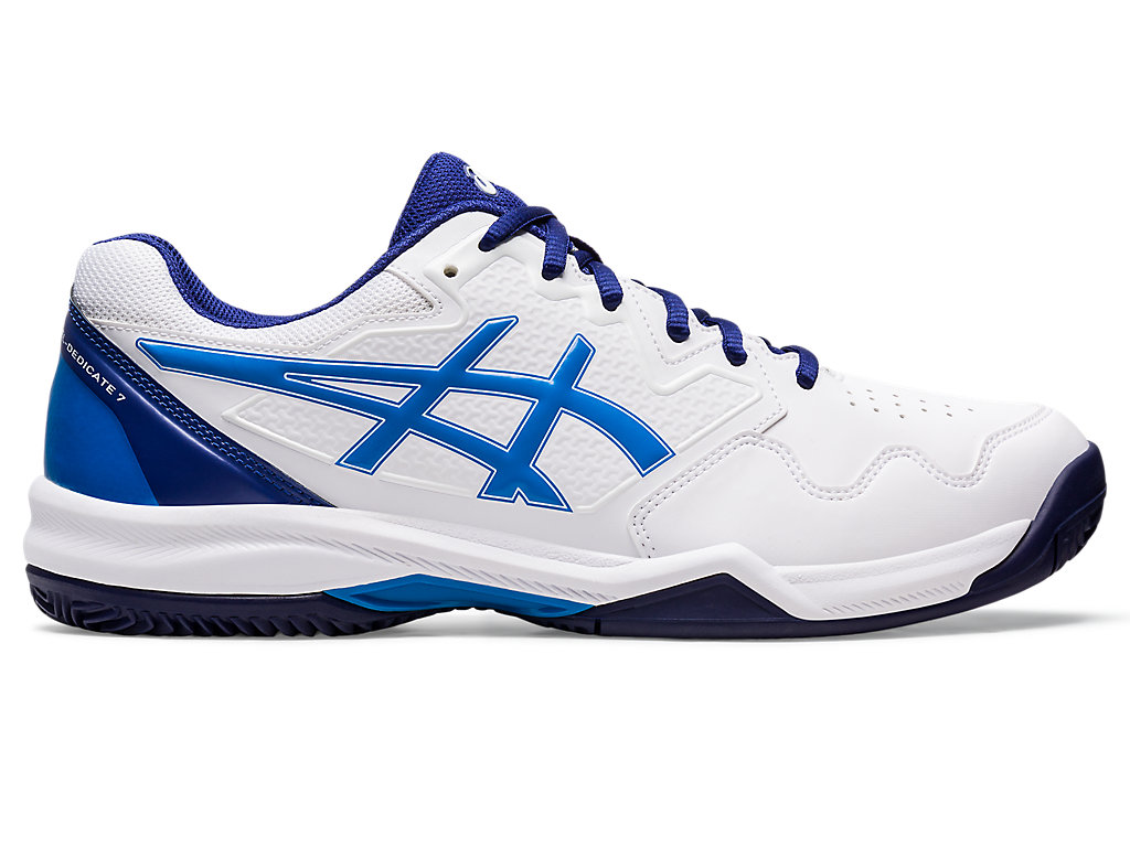 Men's Asics Gel-Dedicate 7 Clay Tennis Shoes White / Blue | 4581-UEGQP