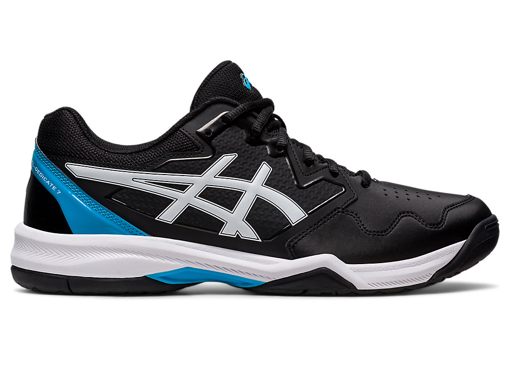 Men's Asics Gel-Dedicate 7 Tennis Shoes Black / Blue | 2517-RPMHW