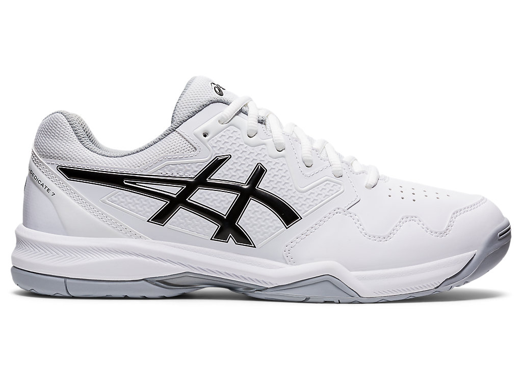 Men's Asics Gel-Dedicate 7 Tennis Shoes White / Black | 4509-RSKVZ