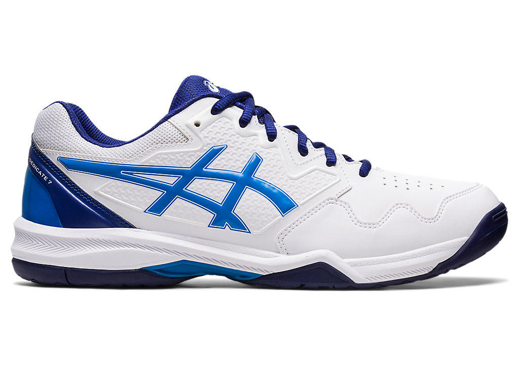 Men's Asics Gel-Dedicate 7 Tennis Shoes White / Blue | 4623-TUJMF