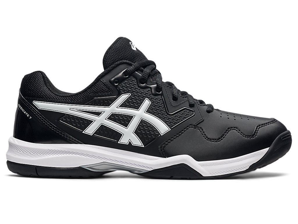 Men's Asics Gel-Dedicate 7 Tennis Shoes Black / White | 9142-IEUSY