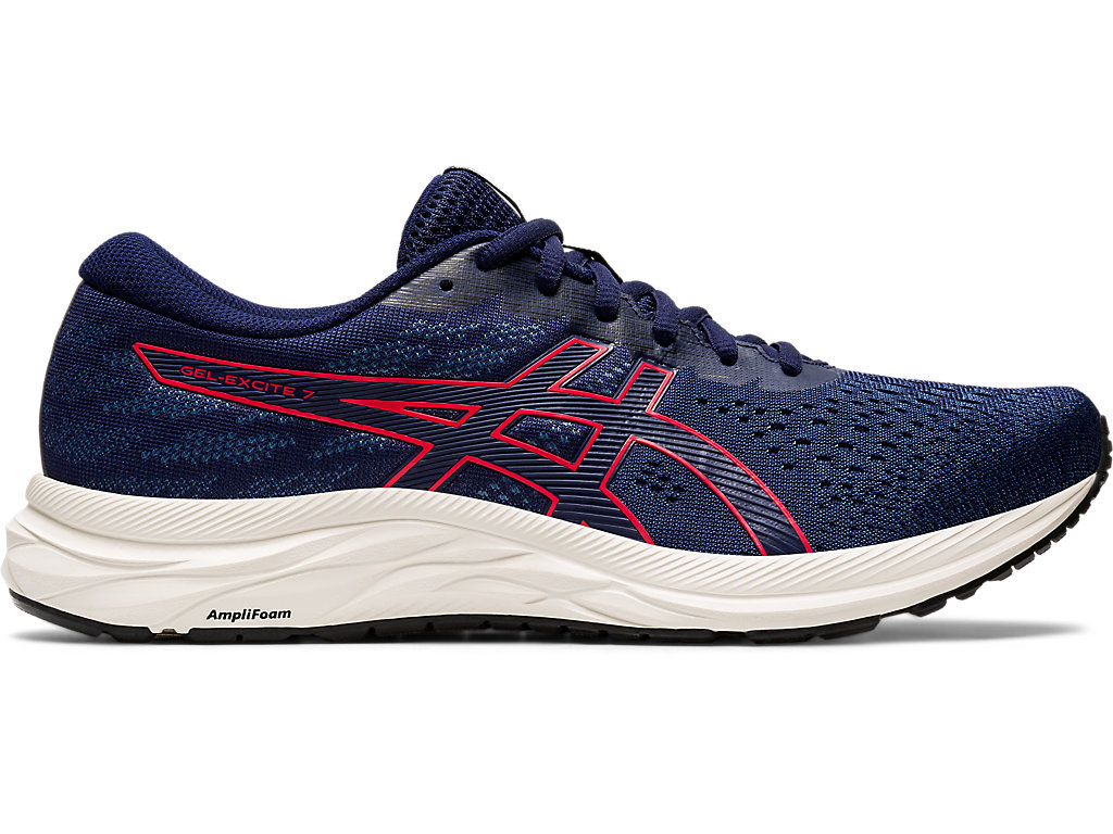 Men's Asics Gel-Excite 7 Walking Shoes Navy / Red | 6174-ALDBU