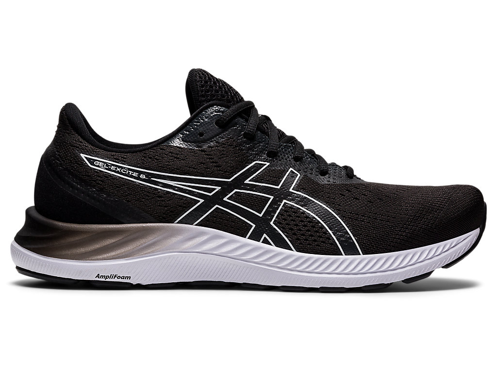 Men's Asics Gel-Excite 8 (4E) Walking Shoes Black / White | 4216-TWMYZ