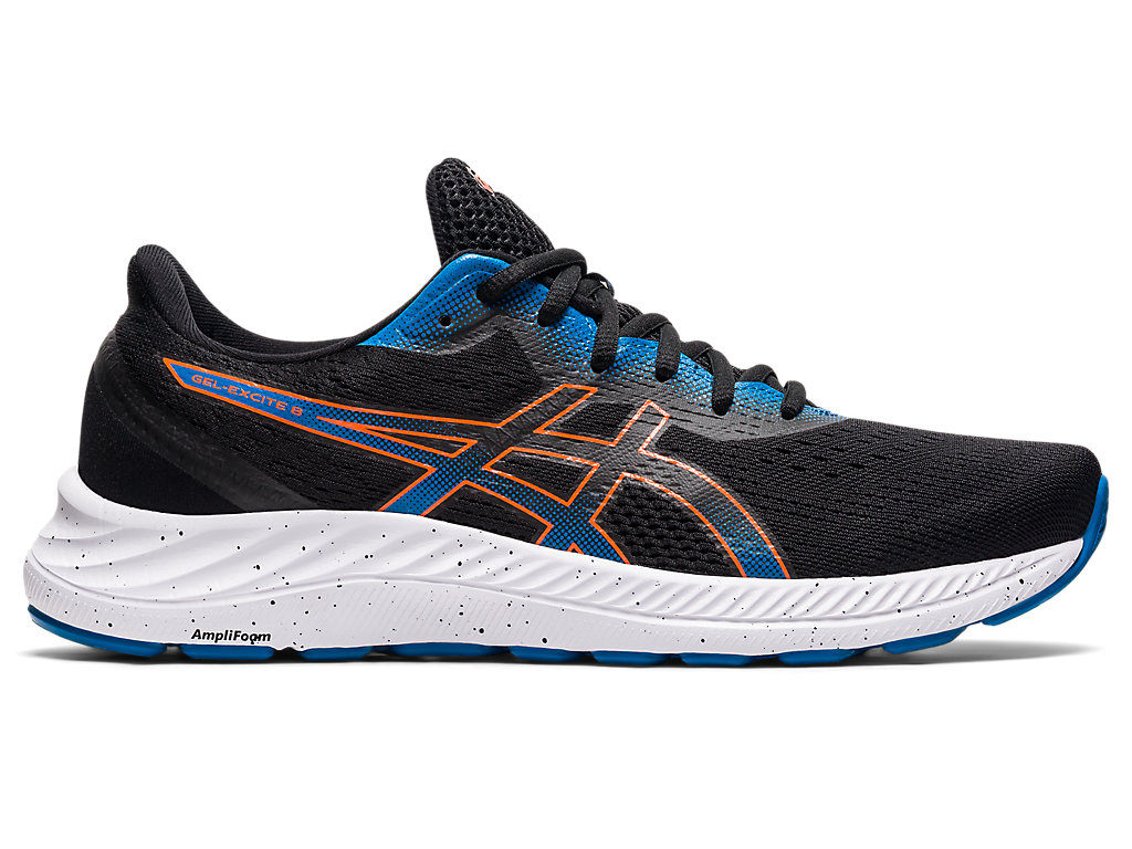 Men's Asics Gel-Excite 8 Walking Shoes Black / Orange | 7681-QRSLA