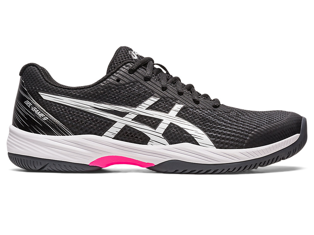 Men's Asics Gel-Game 9 Tennis Shoes Black / Pink | 2780-FCDRQ