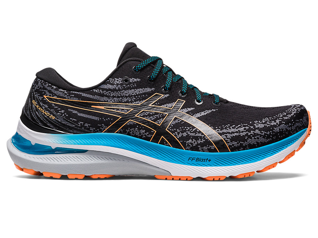 Men's Asics Gel-Kayano 29 Running Shoes Black / Orange | 8361-SBMQH