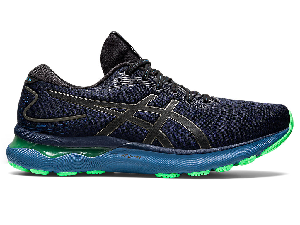 Men's Asics Gel-Nimbus 24 Running Shoes Black / Grey | 8549-XZNKC