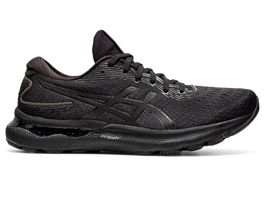 Men's Asics Gel-Nimbus 24 Wide Running Shoes Black / Black | 6413-HXITO