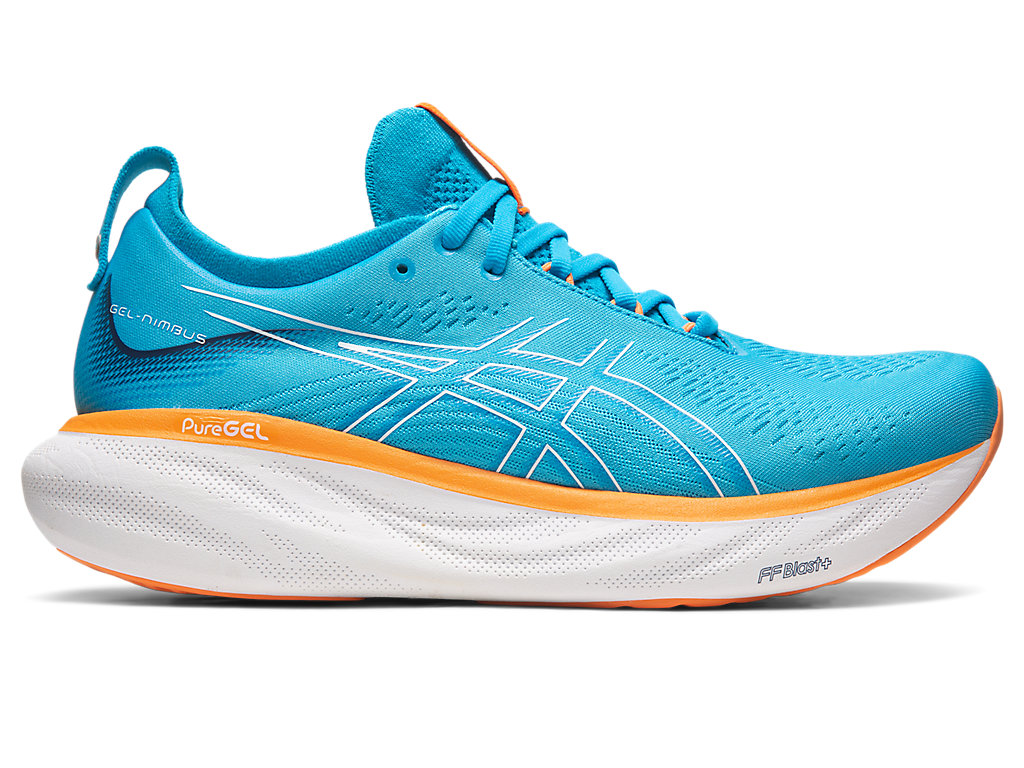 Men's Asics Gel-Nimbus 25 Running Shoes Blue / Orange | 8460-KFPHW