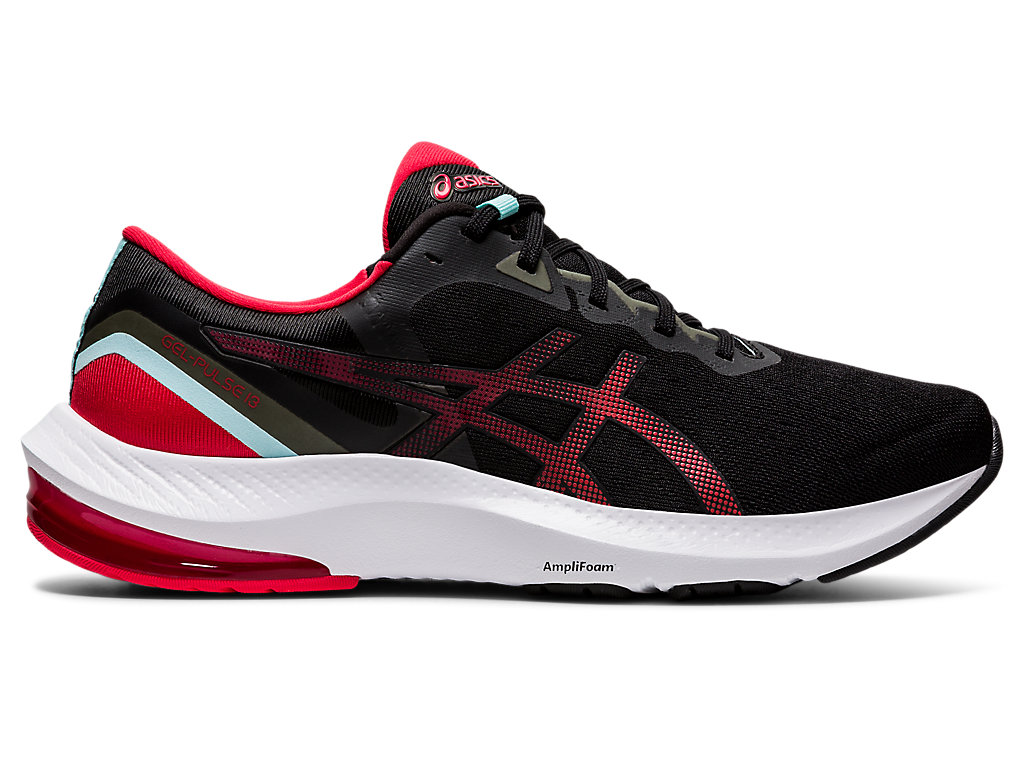 Men's Asics Gel-Pulse 13 Walking Shoes Black / Red | 6739-SHWFY