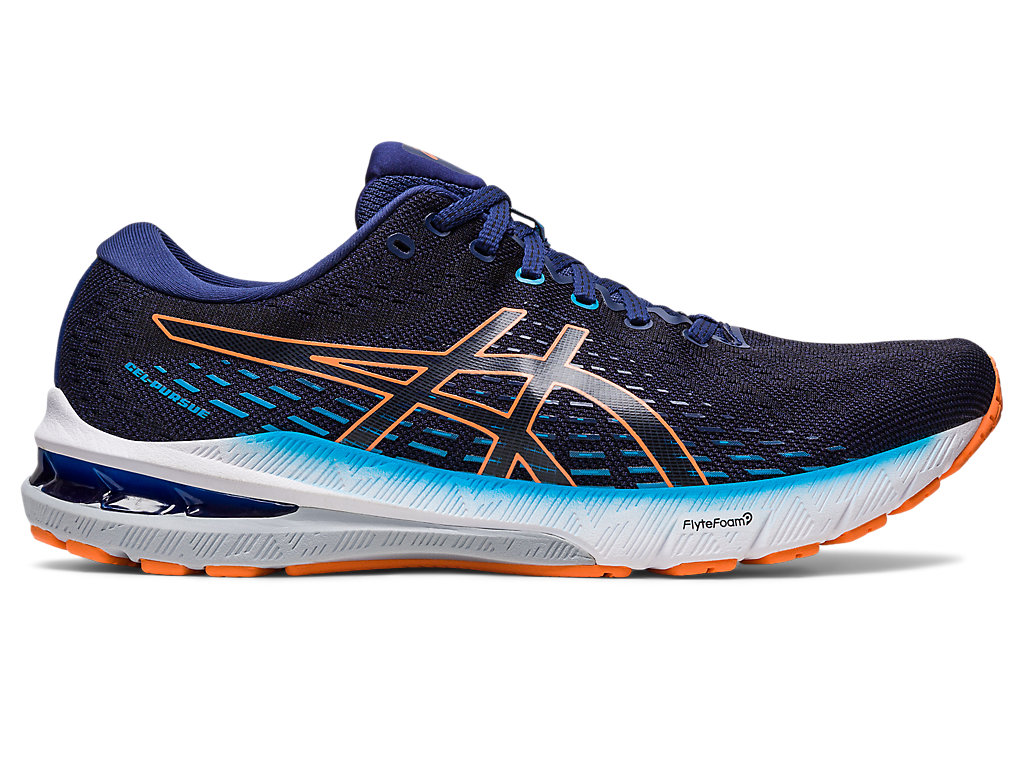 Men's Asics Gel-Pursue 8 Running Shoes Indigo Blue / Orange | 8316-OAXHG